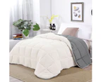 3pc Sherpa Fleece Comforter Set | Reversible 2 Side Warm Comforter | 4 Sizes - 4 Colours - Reverse Side - Sleet