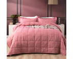 Ddecor Home 500 TC 100% Organic Cotton Jacquard 3pc Comforter Set | 8 Designs - 3 Sizes - Rose