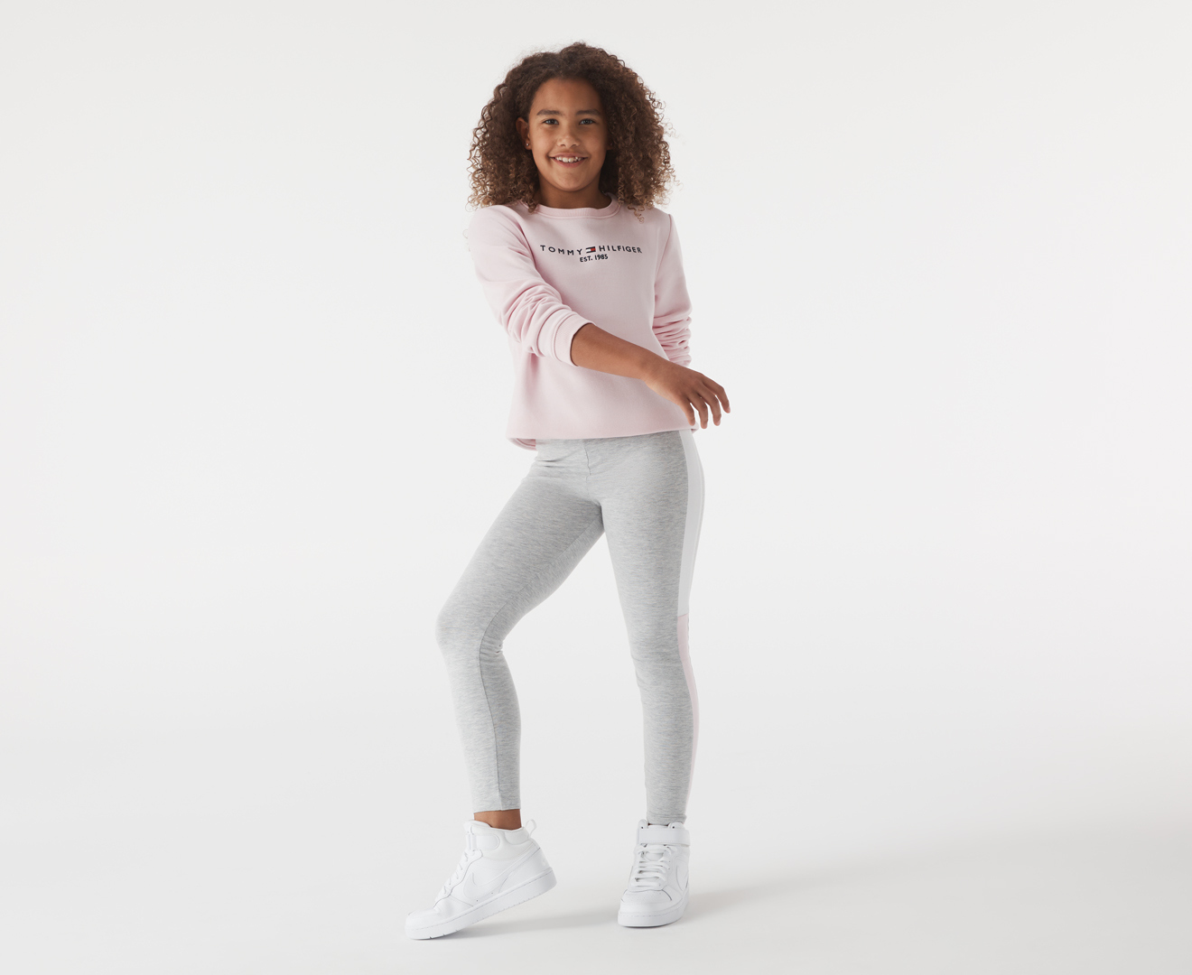 Tommy Hilfiger Girls' Colourblock Leggings - Light Grey Heather