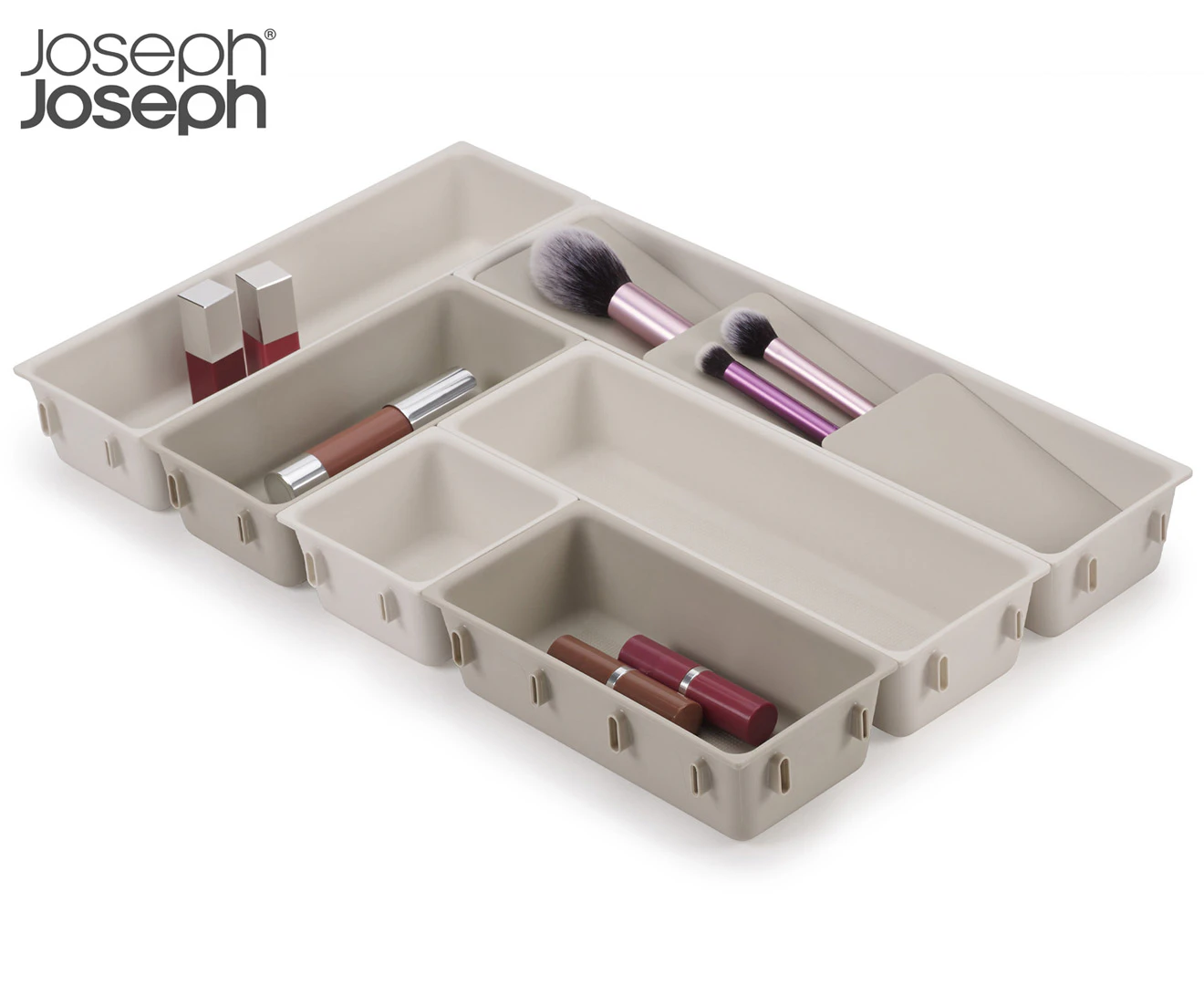 Joseph Joseph 7-Piece Viva Makeup Drawer Organiser Set - Shell