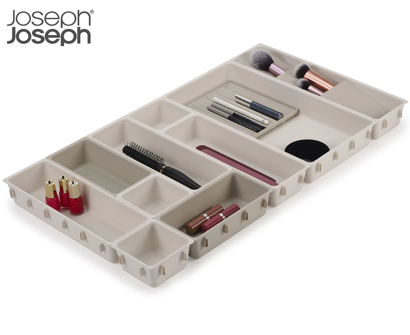 Joseph Joseph 12-Piece Viva Makeup Drawer Organiser Set - Shell