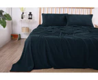 Fluffy Teddy Fleece Sheet Set | Ultra Warm Bedding Cover Soft Fluffy Sheets | 5 Sizes - 8 Colours - Navy