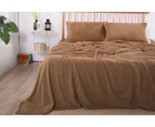 Fluffy Teddy Fleece Sheet Set | Ultra Warm Bedding Cover Soft Fluffy Sheets | 5 Sizes - 8 Colours - Camel