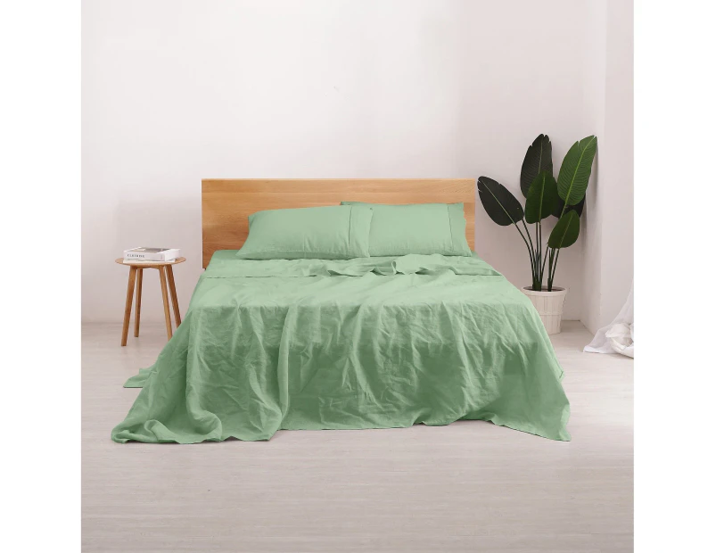 Luxore Premium Collection 100% European Flax Linen Sheet Set | 6 Sizes - 8 Colours - Sage