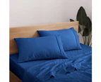 Luxore Premium Collection 100% European Flax Linen Sheet Set | 6 Sizes - 8 Colours - Deep Blue