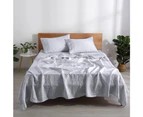 Luxore Classic Pinstripe 100% Linen Sheet Set | Premium Linen Sheets | 6 Sizes - 2 Colours - Dark with White