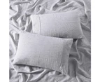 Luxore Classic Pinstripe 100% Linen Sheet Set | Premium Linen Sheets | 6 Sizes - 2 Colours - Dark with White