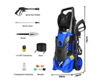 Advwin 2500W 4000PSI Electric High Pressure Washer Adjustable Spray Gun Machine Blue