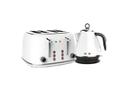 Vintage Electric kettle and Toaster Combo White Stainless Steel
