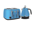 Vintage Electric Kettle and Toaster Combo Sky blue Stainless Steel