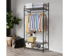 UNHO 3 Tier Metal Clothes Rack Shelf Garment Organiser Entryway Open Wardrobe