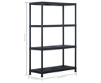 Storage Shelf Racks 2 pcs Black 220 kg 90x40x138 cm Plastic