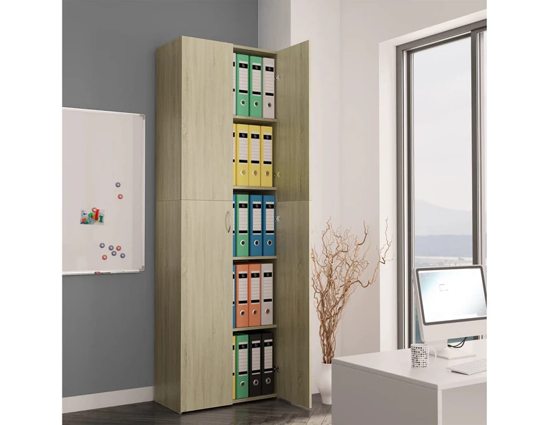 Office Cabinet Sonoma Oak 60x32x190 cm Engineered Wood STORAGE