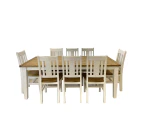 Leura Belle Rustic 8 Seater Rectangle Dining Table and Chairs Setting - Dining Settings -