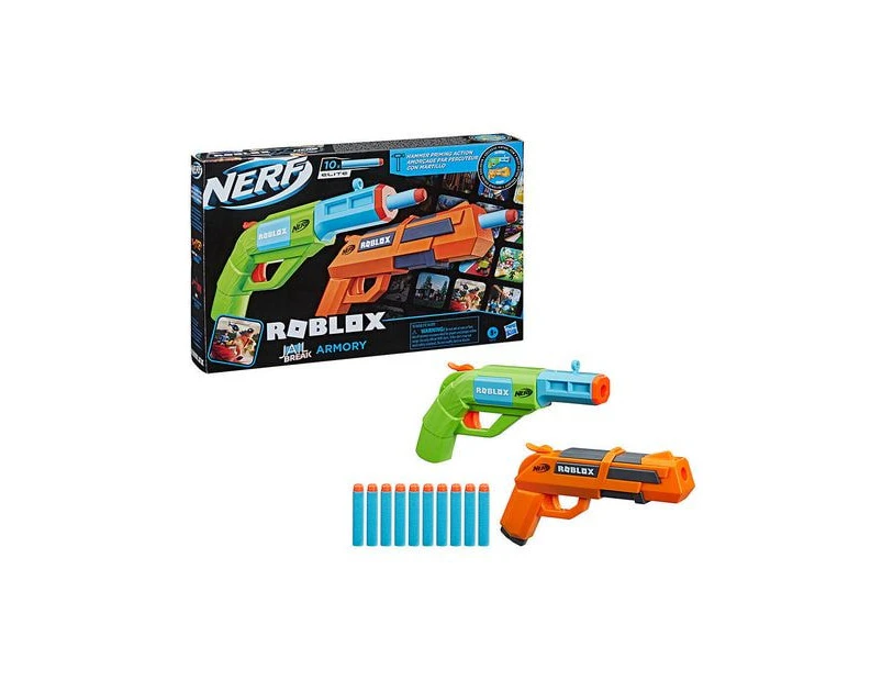 NERF Roblox Jailbreak 2 Dart-firing Blasters Pack - Blue