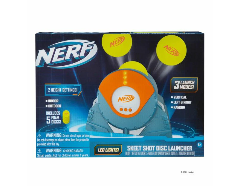 Nerf Skeet Shot 3 Mode Disk Target Launcher w/LED Indicator Lights Kids Toy 8+