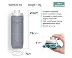 Foldable Water Bottles Leakproof Valve Reusable Travel Water Bottle For Gym Camp-Gray