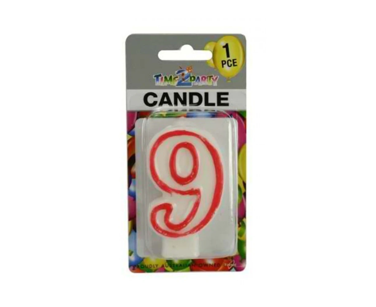 Number "9" Birthday Candle 7.5cm High Excellent For Parties And Events