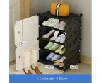 Door Cube DIY Shoe Cabinet Rack Storage Portable Stackable Organiser Stand - White