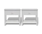 Heritage Bedside Tables X2 Pce Nightstand Drawers Side Table With Shelf White