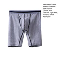 Men Boxers U Convex Breathable Contrast Color Lengthen Slimming Sports Soft Wide Anti-slip Band Men Panties for Inner Wear - Grey