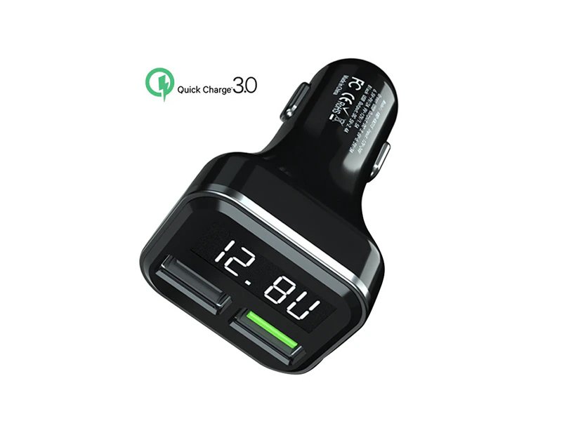 Universal Dual USB DC 5V QC 3.0 LED Voltage Current Display Car Charger Adapter