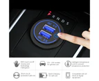 Car Charger Adapter Quick Charge 3.0 Wide Application Blue Light Touch Switch Charger Outlet for Boat - Black