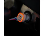 LED Dual USB Port 2.1A Fast Car Charger Adapter for iPhone iPad Samsung Galaxy - Orange