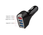 4 Ports USB Car Charger Adapter Quick Charge Fast Charging for iPhone Samsung - White