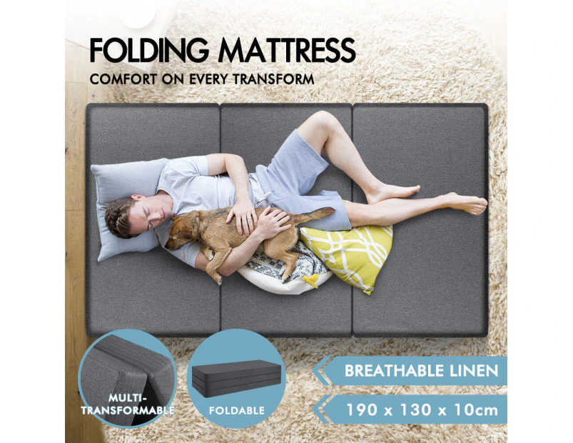 S.E. Folding Mattress Foldable Fabric Sofa Lounge Chair Foam Portable