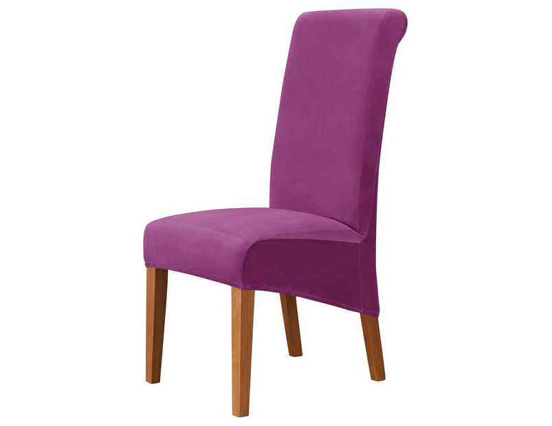Stretch Dining Chair Slipcovers, 1 Pack Oversized Removable Soft Spandex Dining Room Chair Covers for Kitchen Hotel Table Banquet - Purple