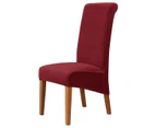 Stretch Dining Chair Slipcovers, 1 Pack Oversized Removable Soft Spandex Dining Room Chair Covers for Kitchen Hotel Table Banquet - Wine red