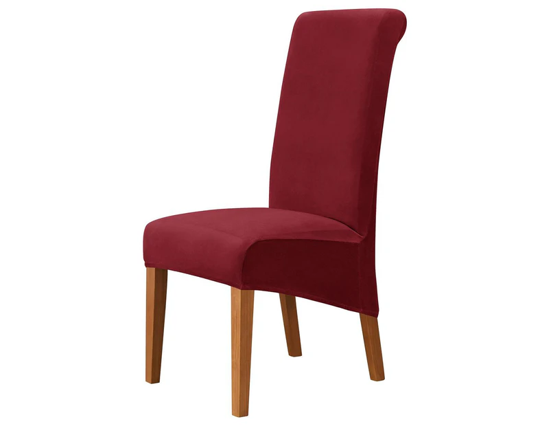 Stretch Dining Chair Slipcovers, 1 Pack Oversized Removable Soft Spandex Dining Room Chair Covers for Kitchen Hotel Table Banquet - Wine red