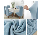Stretch Dining Chair Slipcovers, 1 Pack Oversized Removable Soft Spandex Dining Room Chair Covers for Kitchen Hotel Table Banquet - Light blue