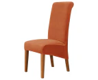 Stretch Dining Chair Slipcovers, 1 Pack Oversized Removable Soft Spandex Dining Room Chair Covers for Kitchen Hotel Table Banquet - Orange coffee