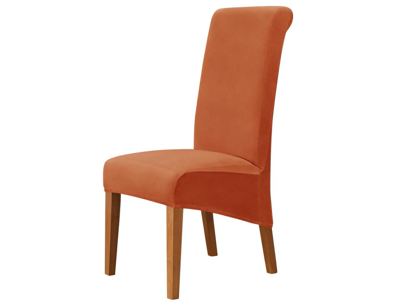 Stretch Dining Chair Slipcovers, 1 Pack Oversized Removable Soft Spandex Dining Room Chair Covers for Kitchen Hotel Table Banquet - Orange coffee