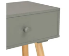 Verona Bedside Tables X2 Nightstand Retro Side Accent Table Drawers Grey Wood