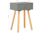 Verona Bedside Tables X2 Nightstand Retro Side Accent Table Drawers Grey Wood
