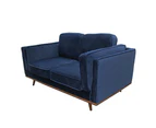 3+2 Seater Sofa BlueFabric Lounge Set for Living Room Couch with Wooden Frame