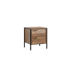Bedside Table 2 drawers Night Stand Particle Board Construction in Oak Colour