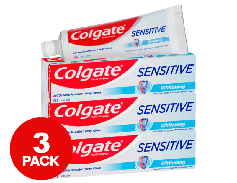 3 x Colgate Sensitive Whitening Toothpaste 110g