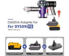 V6 Battery Adapter for Dyson V6 Series Vacuum Cleaner, Convert for Dewalt 20V Lithium Battery to Replace for Dyson V6
