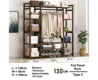 Bamboo Clothes Rack Garment Closet Storage Organizer Hanging Rail Shelf Dress room 130cm