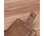 Zip Wallet for Men PU Leather Vintage Small Mens Wallets ID Window Card Case with Zip Coin Pocket - Coffee