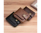 Zip Wallet for Men PU Leather Vintage Small Mens Wallets ID Window Card Case with Zip Coin Pocket - Black