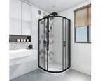 ELEGANT Quadrant Shower Enclosure with Acrylic Fiberglass Base,Black Curved Bath Screen,Sliding Door,Nanocoating Easy to Clean,900x900x1900mm