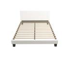 Oikiture Upholstered Platform Bed Frame Queen Size Bed Frame Boucle Fabric