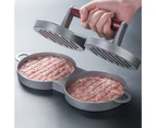 Double Burger Press Hamburger Maker Non-Stick Aluminum for Perfect Meat Patties Barbecue Grill Presses Outdoor BBQ Gift