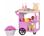 Our Generation Patio Treats Trolley Summer Play Food Accessory For 46cm Dolls - Pink
