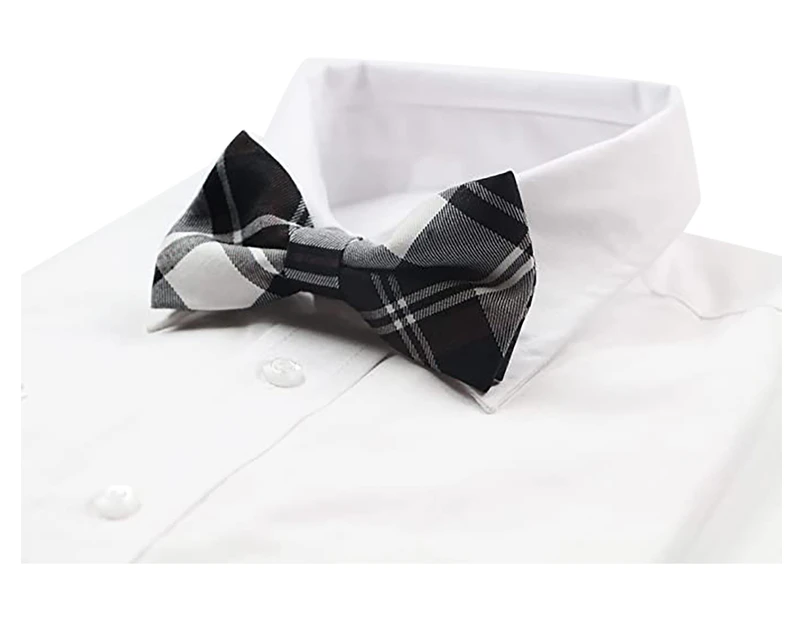 Mens/Womens Black & White Patterned Bow Tie Cotton